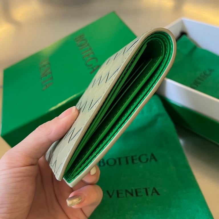 Bottega Veneta 605721 Intrecciato Bi-Fold Wallet Travertine/Parakeet - 8