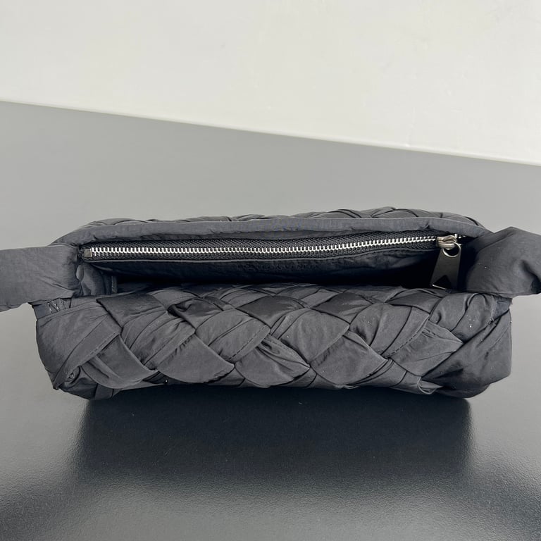 Bottega Veneta Rumple Nylon Crossbody Bag Black - 6