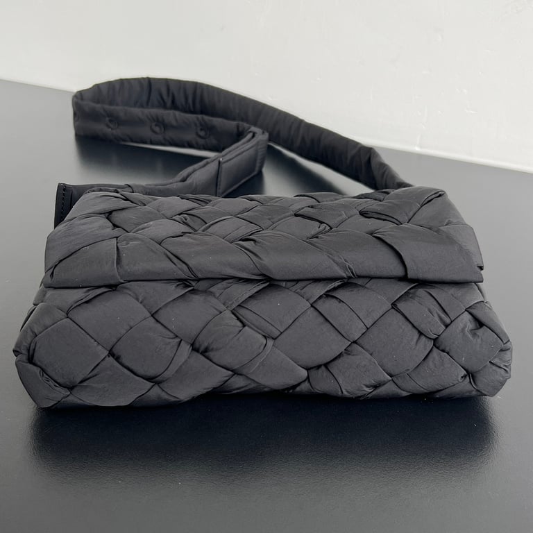 Bottega Veneta Rumple Nylon Crossbody Bag Black - 7