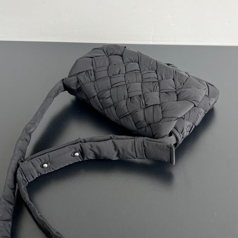 Bottega Veneta Rumple Nylon Crossbody Bag Black - 8