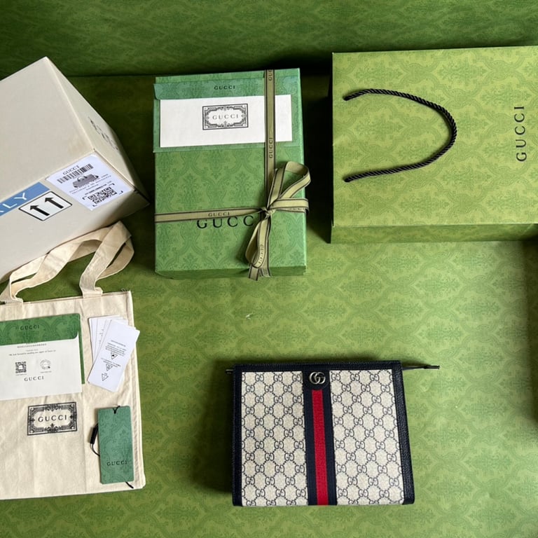 Gucci Ophidia GG Supreme Pouch Blue - 2