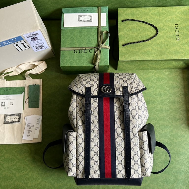 Gucci Ophidia GG Supreme Backpack Blue/Beige - 2