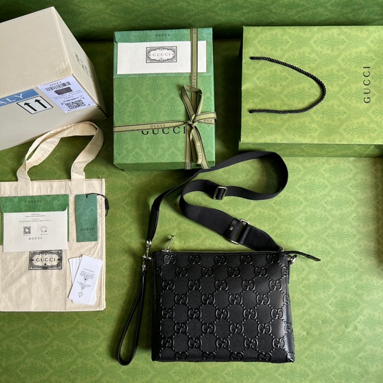Gucci GG Embossed Leather Crossbody Bag 696009 - 2