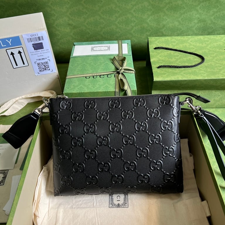 Gucci GG Embossed Leather Crossbody Bag 696009 - 9