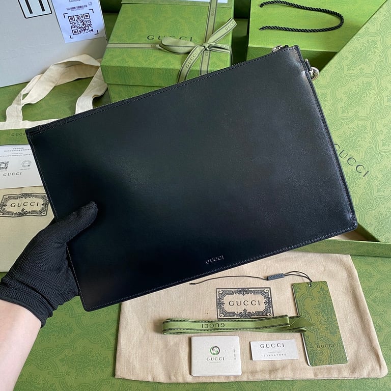 Gucci Marmont Slim Clutch Black Leather - 9