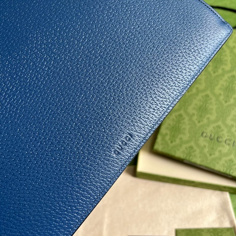 Gucci Marmont Leather Clutch Blue - 4