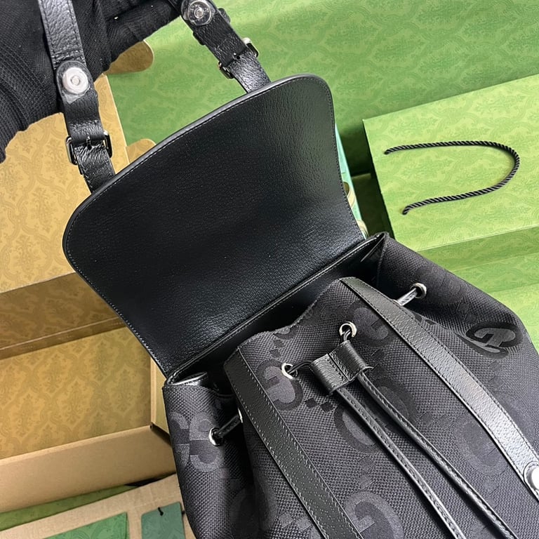 Gucci Jumbo GG Backpack Black - 3
