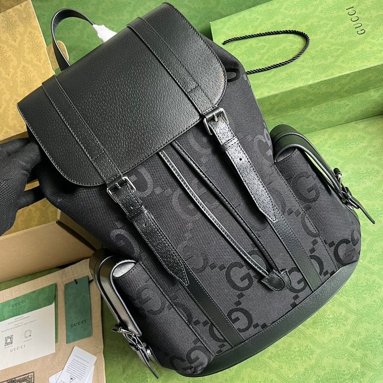 Gucci Jumbo GG Backpack Black - 6