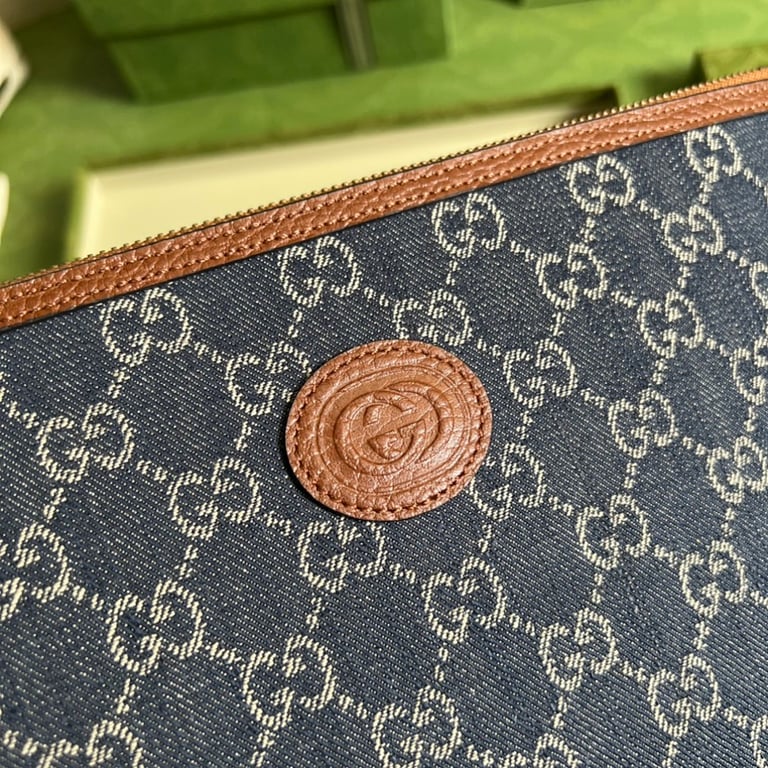 Gucci GG Supreme Denim Pouch Blue - 6