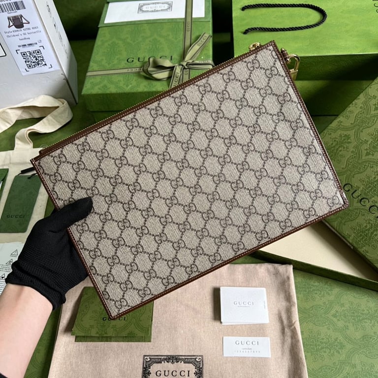 Gucci Interlocking G Pouch GG Supreme Brown - 9