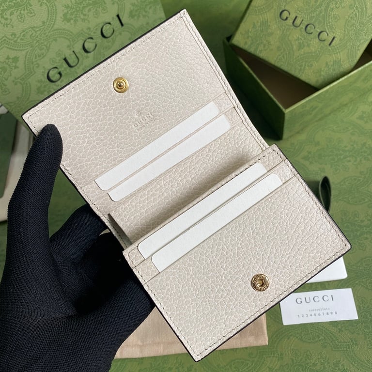 Gucci GG Marmont Card Case Wallet White - 5