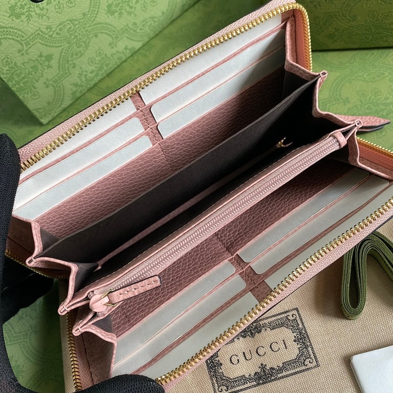 Gucci GG Marmont Zip Around Wallet Pink - 5