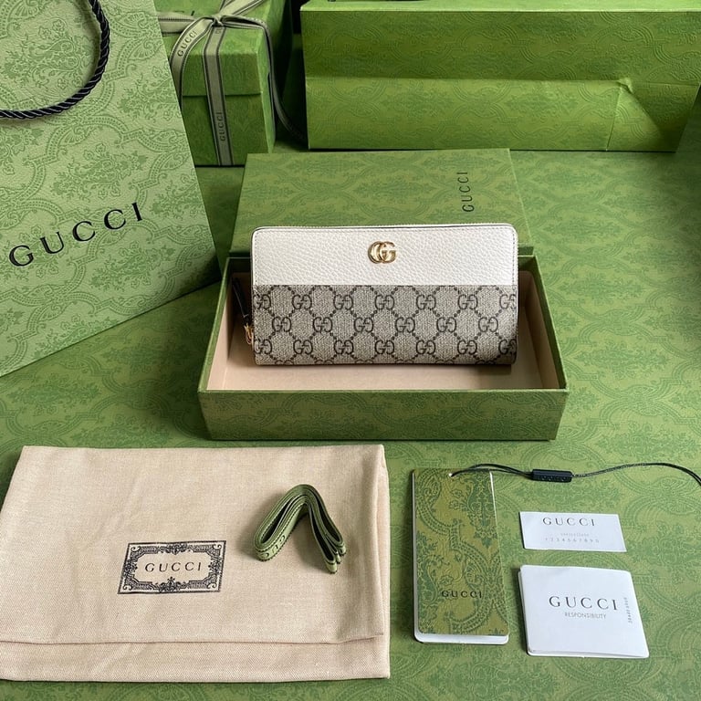 Gucci GG Marmont Zip Around Wallet White - 2