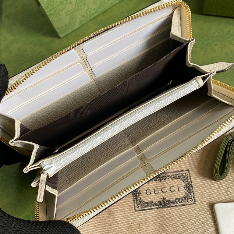 Gucci GG Marmont Zip Around Wallet White - 3