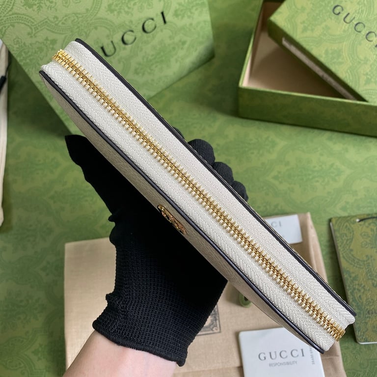 Gucci GG Marmont Zip Around Wallet White - 6
