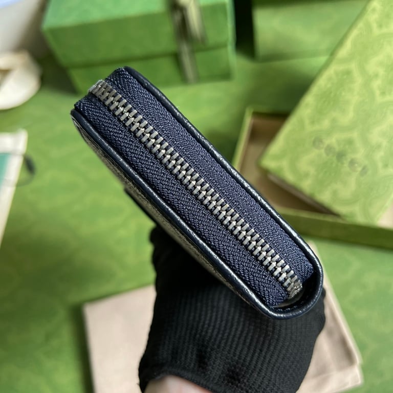 Gucci Interlocking G Zip Around Wallet Blue GG Supreme 673003 - 4