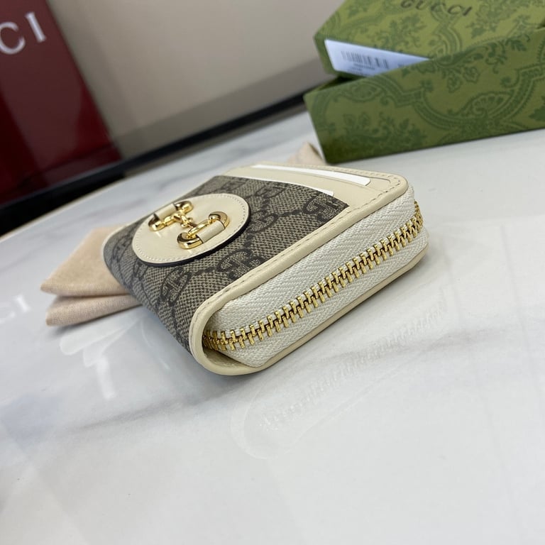 Gucci Horsebit 1955 Card Case Wallet White - 4