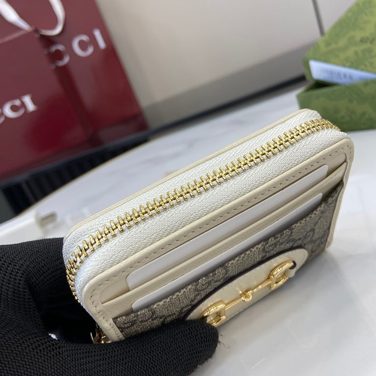 Gucci Horsebit 1955 Card Case Wallet White - 5