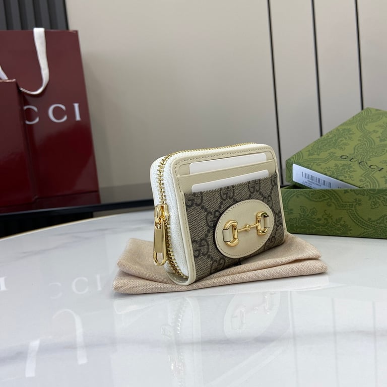 Gucci Horsebit 1955 Card Case Wallet White - 9