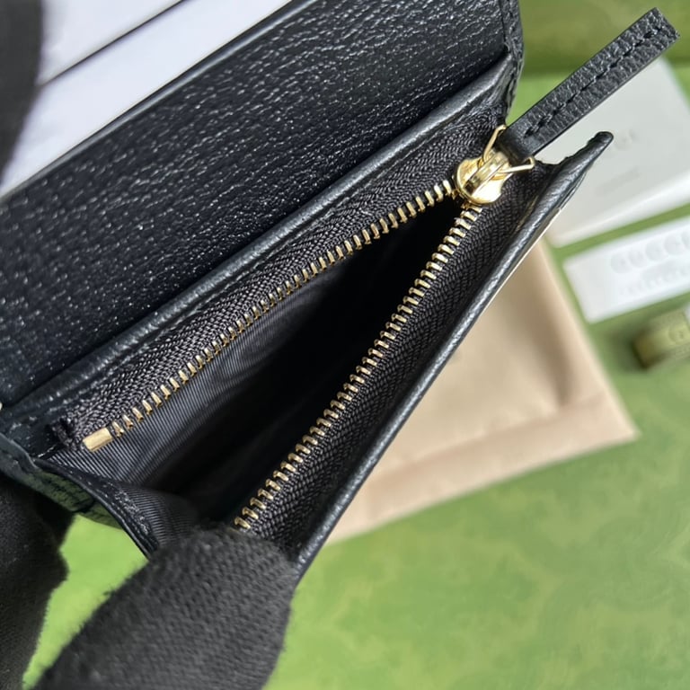 Gucci 1955 Horsebit Card Case Wallet GG Supreme Black - 3