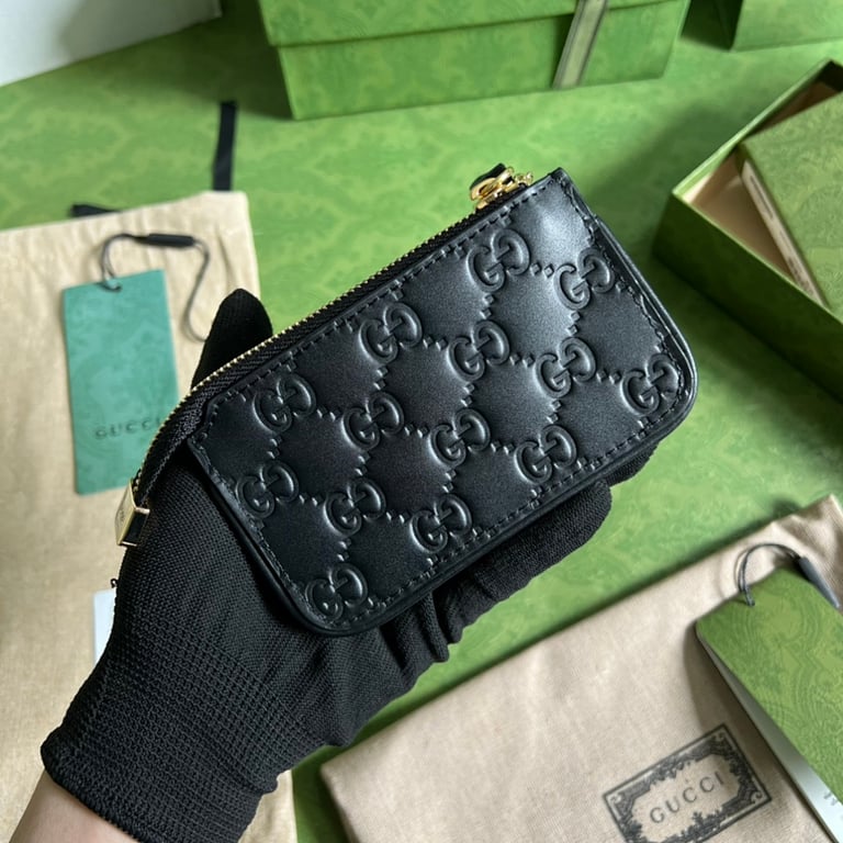 Gucci GG Signature Coin Purse Black 447964 - 9