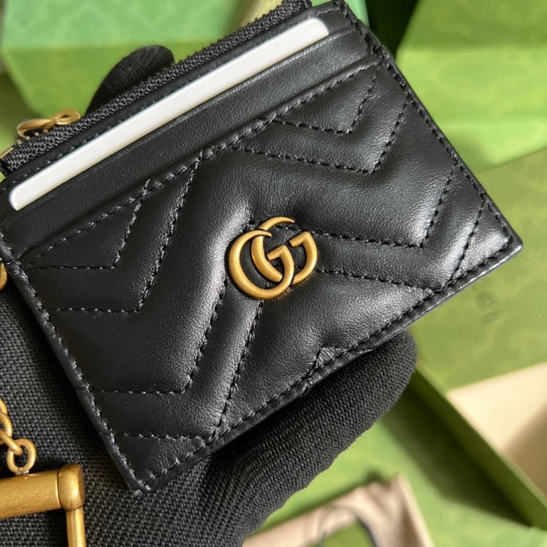 Gucci GG Marmont Card Case Coin Purse Black - 7