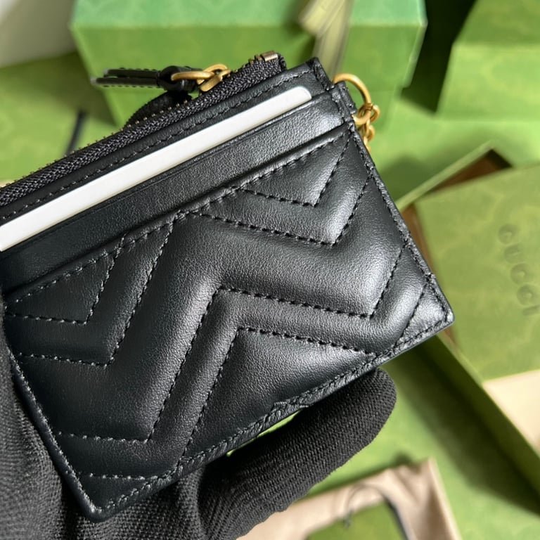 Gucci GG Marmont Card Case Coin Purse Black - 9