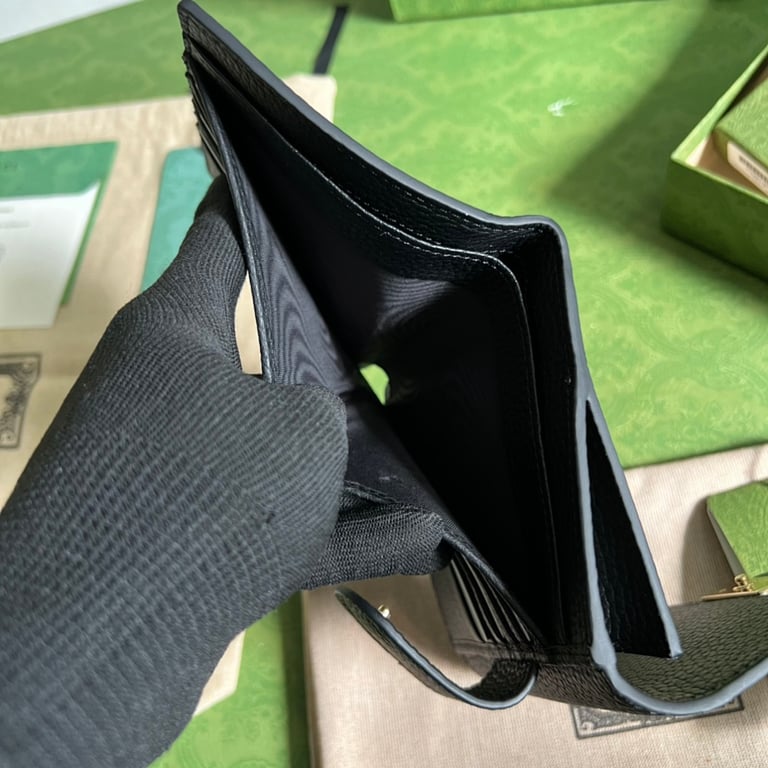 Gucci Interlocking G Leather Wallet Black - 4