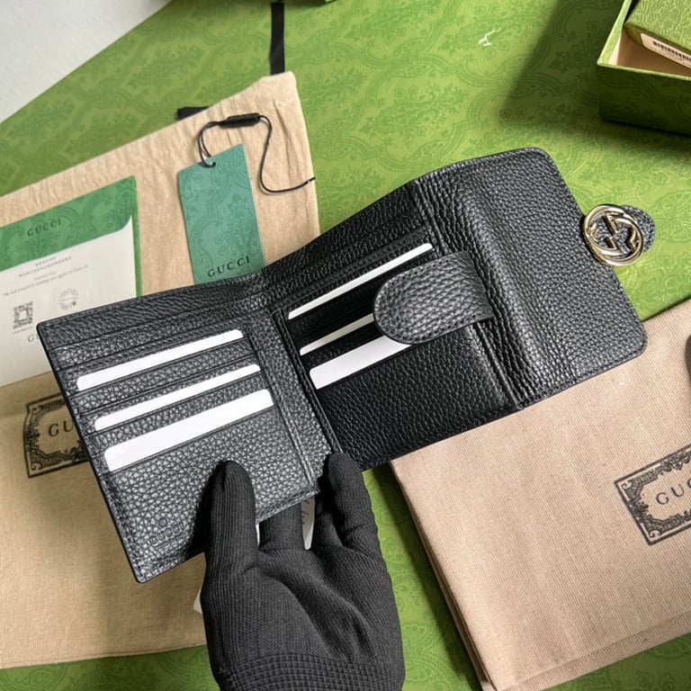 Gucci Interlocking G Leather Wallet Black - 5