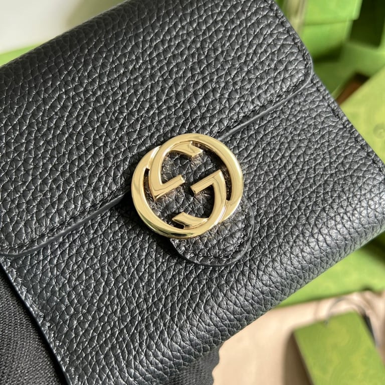 Gucci Interlocking G Leather Wallet Black - 7