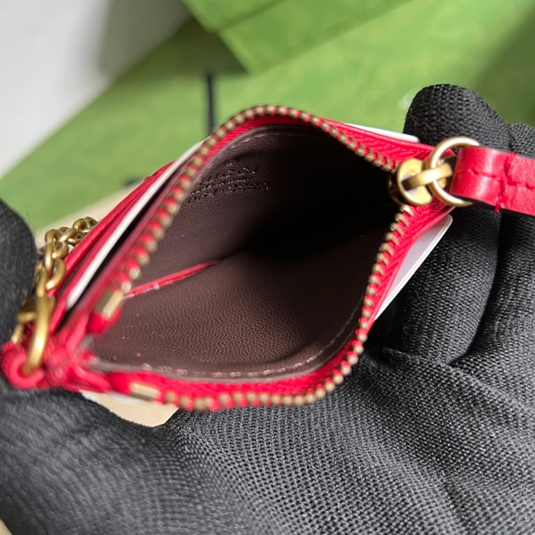 Gucci GG Marmont Card Case Keychain Red - 3