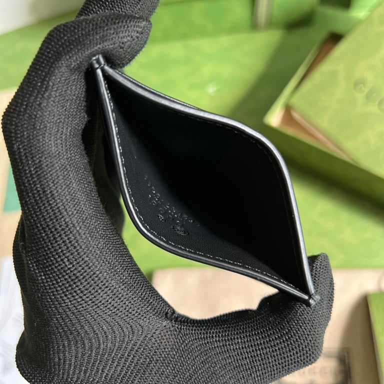 Gucci GG Embossed Leather Cardholder Black 233166 - 4