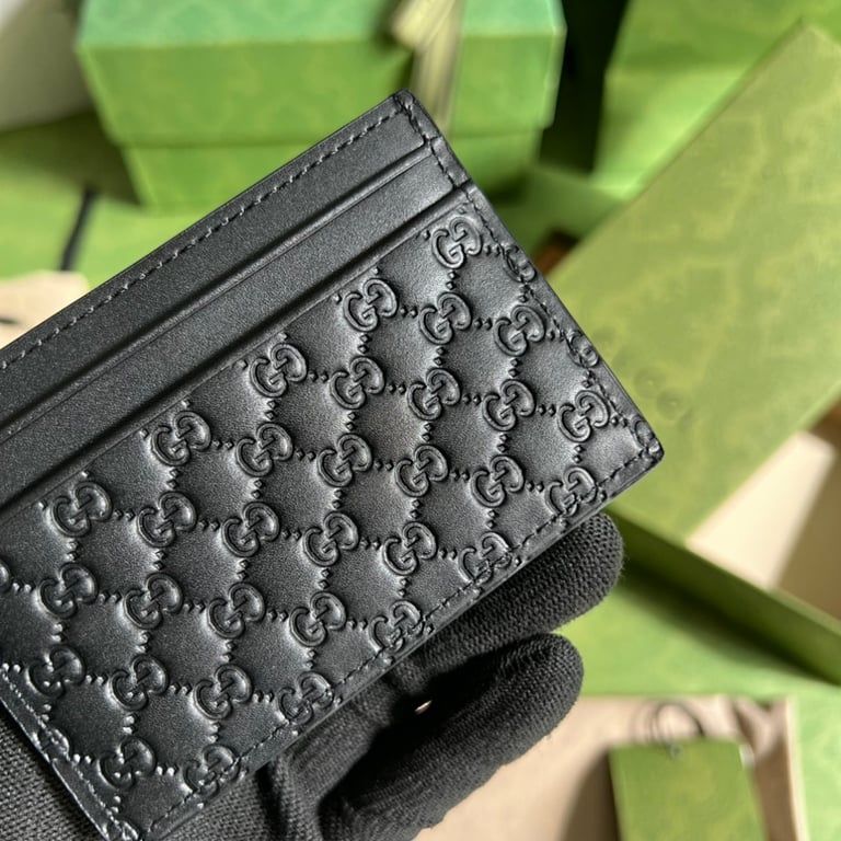 Gucci GG Embossed Leather Cardholder Black 233166 - 5