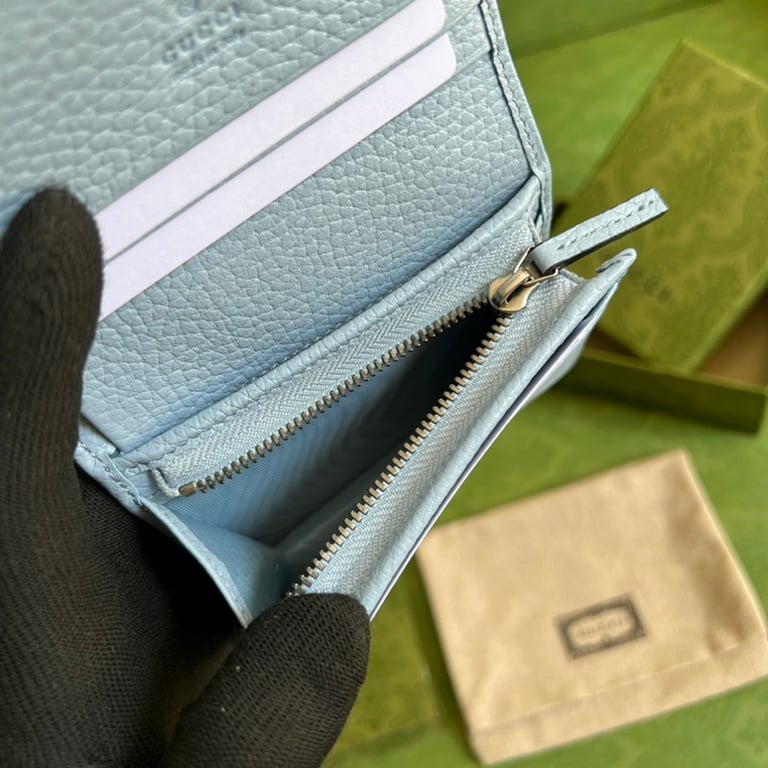Gucci GG Marmont Card Case Wallet Light Blue - 3