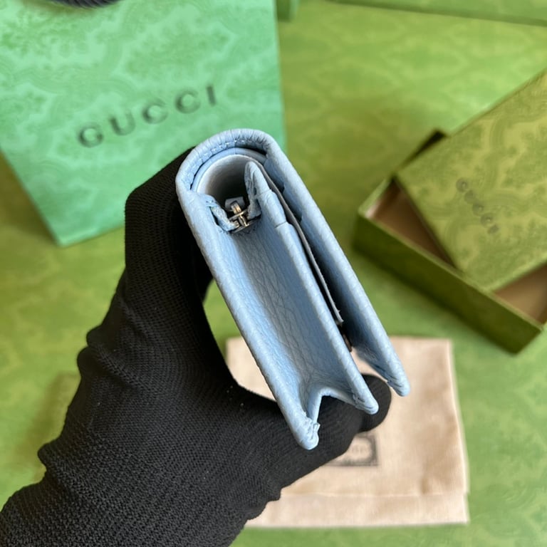 Gucci GG Marmont Card Case Wallet Light Blue - 7