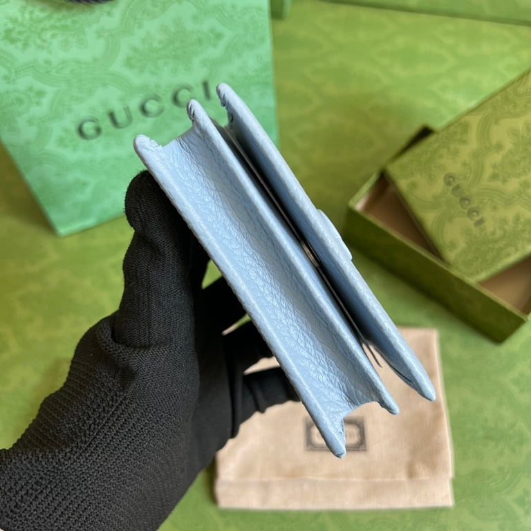 Gucci GG Marmont Card Case Wallet Light Blue - 8