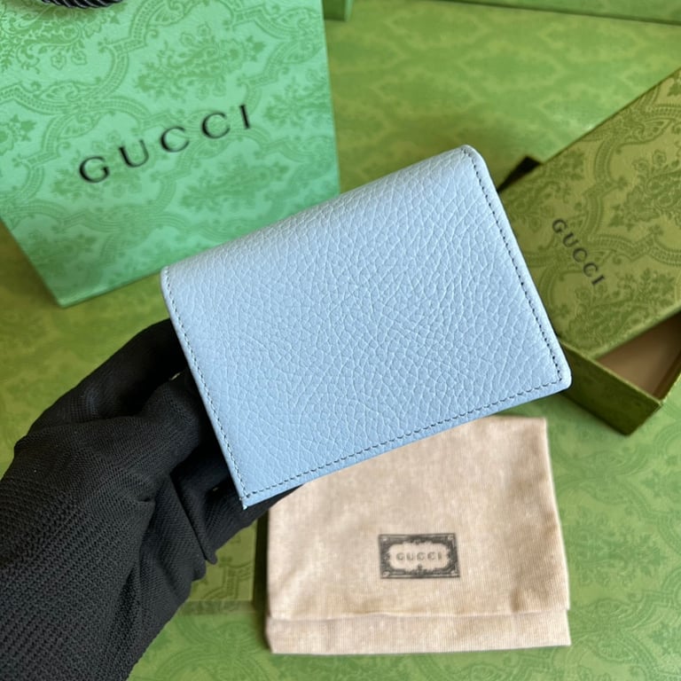 Gucci GG Marmont Card Case Wallet Light Blue - 9