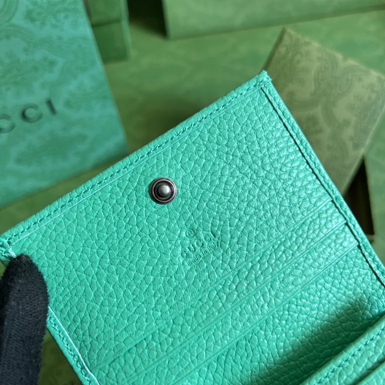 Gucci GG Marmont Card Case Wallet Light Green - 3