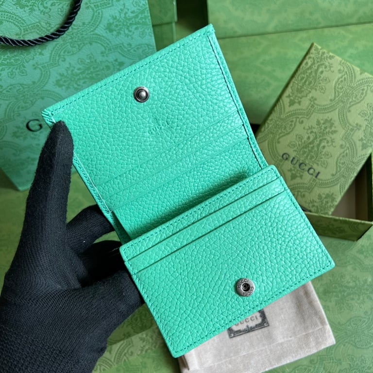 Gucci GG Marmont Card Case Wallet Light Green - 4