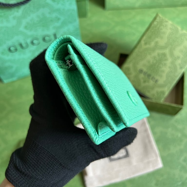 Gucci GG Marmont Card Case Wallet Light Green - 7