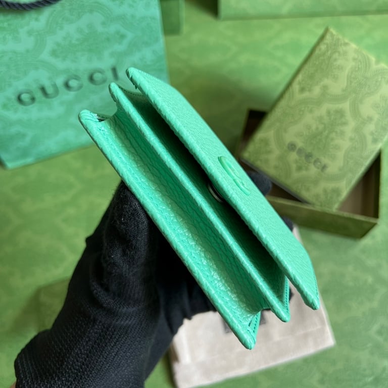 Gucci GG Marmont Card Case Wallet Light Green - 8