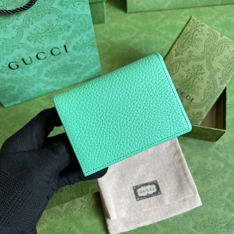 Gucci GG Marmont Card Case Wallet Light Green - 9