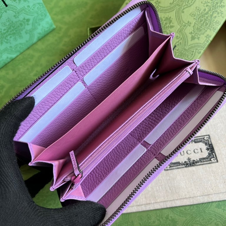 Gucci GG Marmont Zip Around Wallet Purple - 2