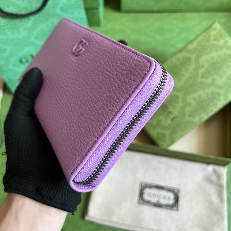 Gucci GG Marmont Zip Around Wallet Purple - 4