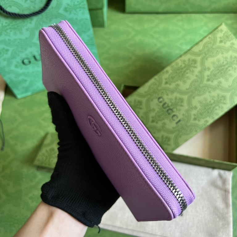 Gucci GG Marmont Zip Around Wallet Purple - 5