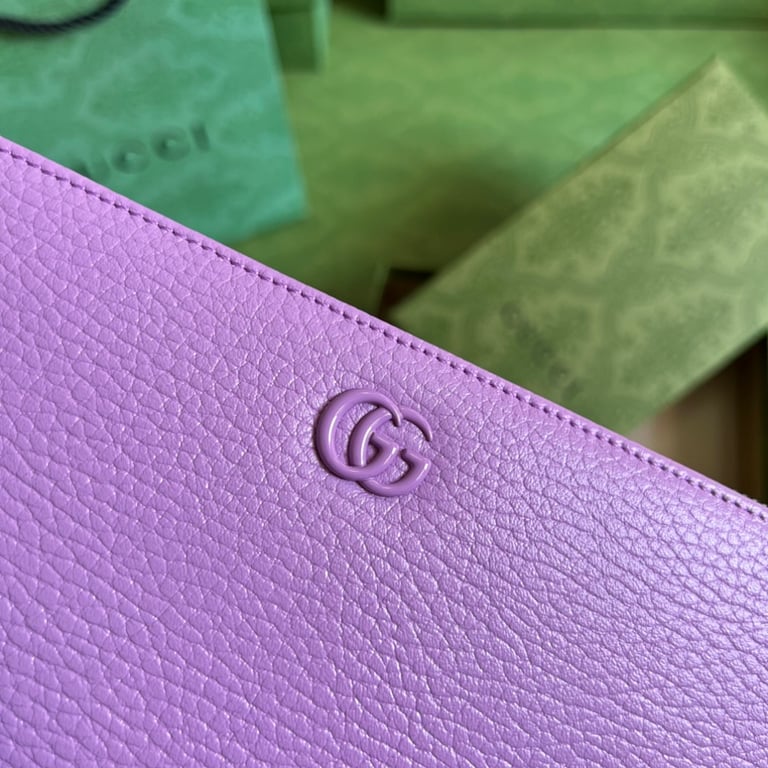 Gucci GG Marmont Zip Around Wallet Purple - 6