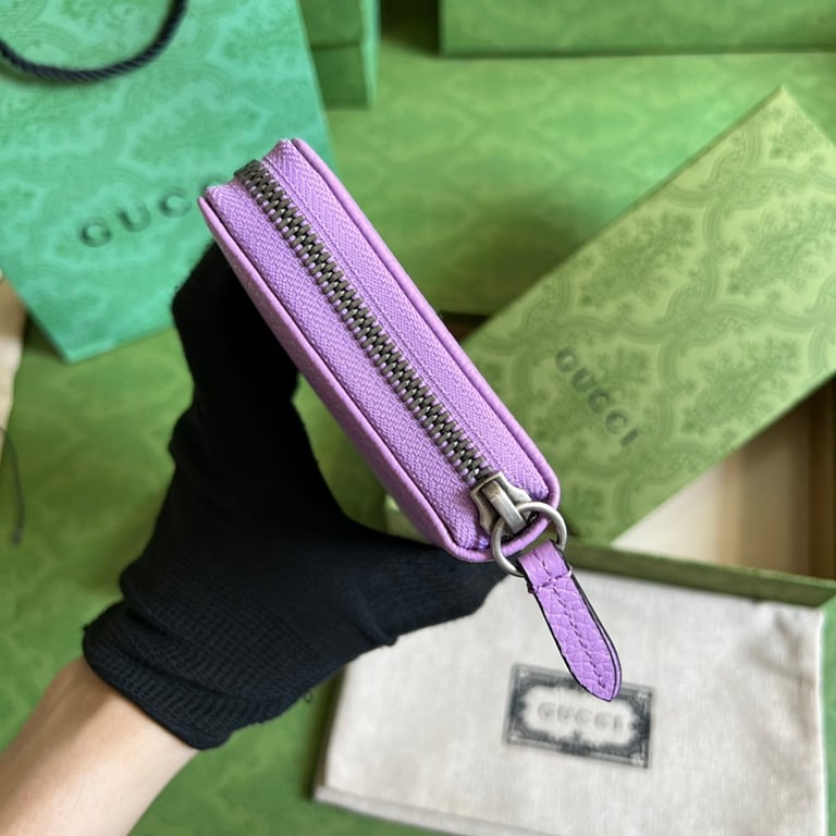 Gucci GG Marmont Zip Around Wallet Purple - 7
