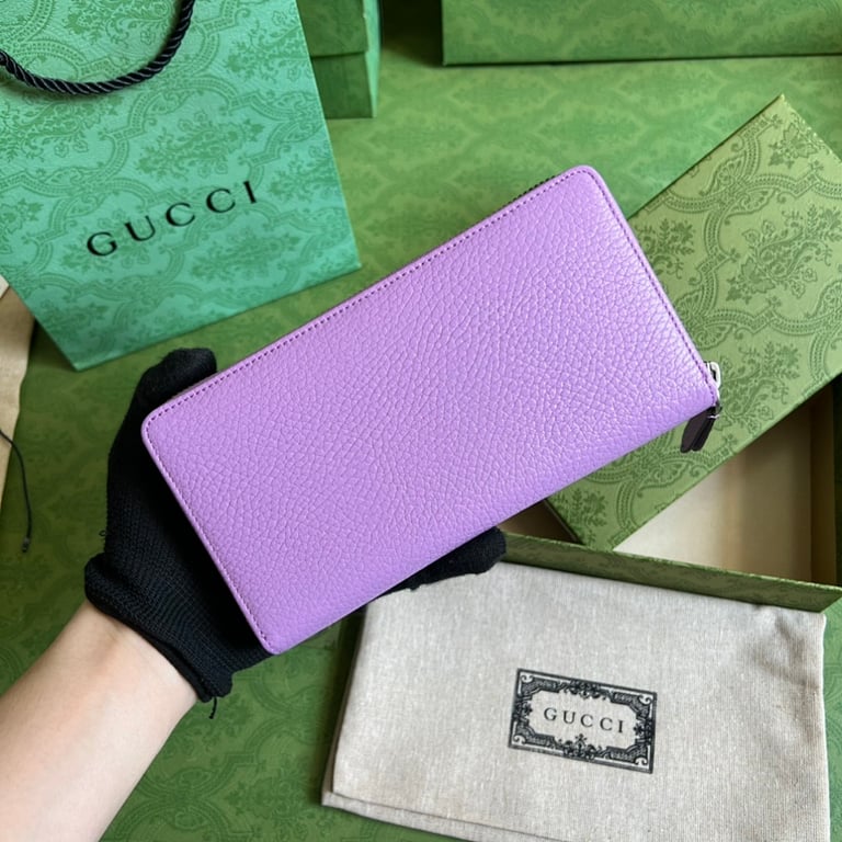 Gucci GG Marmont Zip Around Wallet Purple - 9