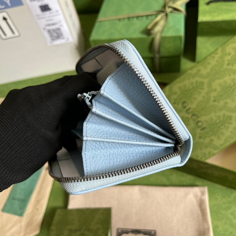 Gucci GG Marmont Zip Around Wallet Light Blue - 2