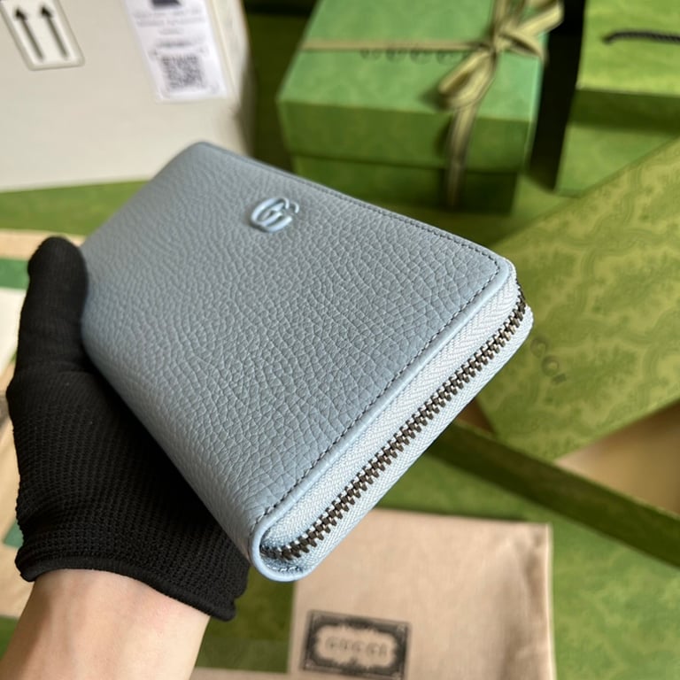 Gucci GG Marmont Zip Around Wallet Light Blue - 5